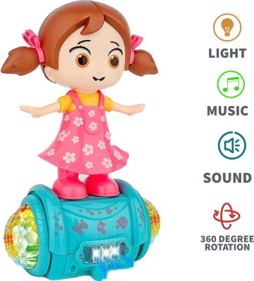 ROZZBY 360 Degree Rotating with 5D Light, Musical Dancing Girl(Multicolor)