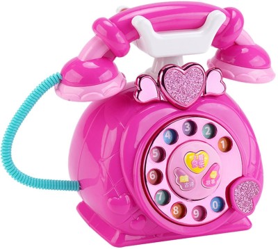 Bestie Toys Pink Classic Telephone Toy Smart Phone with Light Music Phone.(Pink)