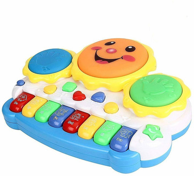 sehgal Kids drum keyboard and piano musical toys with flashing light and sound(Multicolor)