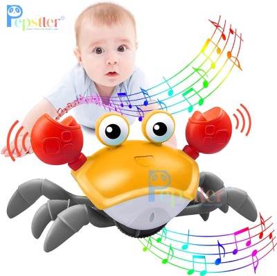 Pepstter Crawling Crab Baby Toy Automatically Avoid Obstacle Musical Toy With LED Light(Multicolor)