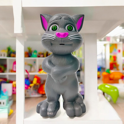 Just97 Talking Tom Cat Toy For Kids Intelligent Speaking Repeats & Music_228(Grey)