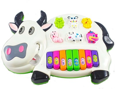 Haulsale Cow Shaped Musical Piano|3 Modes Animal Sounds,Flashing Lights,Amazing Music231(Multicolor)