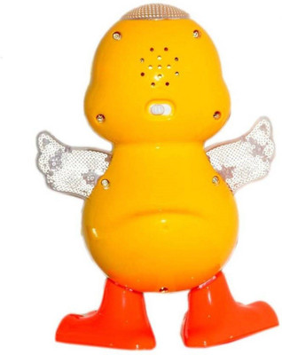 G G S Dancing Duck Toy for Kids with Flashing Lights, Musical & Sounds-395(Yellow)
