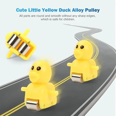 VRUX Duck Slide Toy Set, Automatic Stair-Climbing Race Track Set, Lights & Musical(Multicolor)