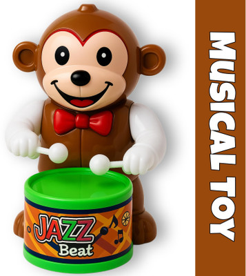 as enterprise Dancing Rolling Monkey Musical Toy Tumbling Spinning Drumming Monkey(Multicolor)