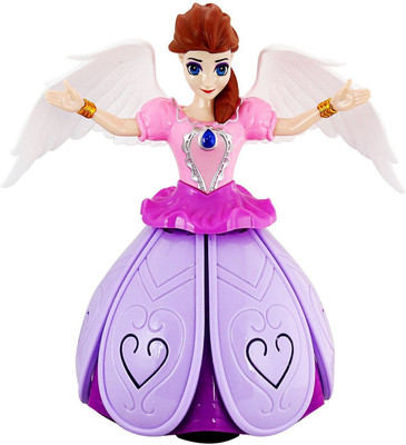 SNM97 Musical Angel Princess Toy Doll 360° Rotation Feature & 3D LED Lights_A30(Multicolor)