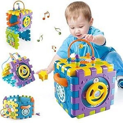 CountryLink 6 in 1 Multi-Purpose Educational Learning Cube with Music Activity Center Play(Multicolor)