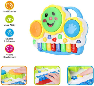 AESGOP Smiley Piano and Keyboard Musical Set with Lights for Kids(Multicolor)
