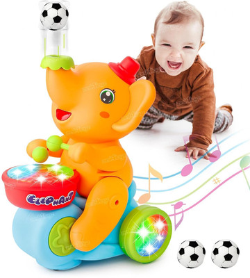 GOSHOPPE ENTERPRISES New Musical Walking Elephant Drummer Toy with Flashing Light(Multicolor)