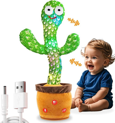 VikriDa Dancing Cactus Plush Toy with Singing, Talking & Recording Feature(Green)