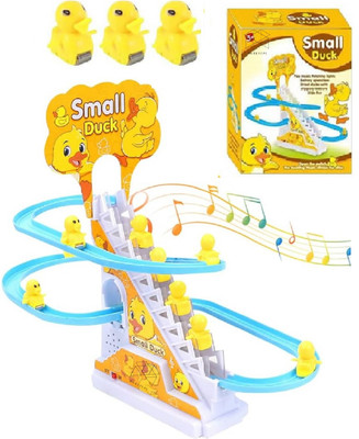BAREPEPE Happy Duck Track Set Toy For Kids, 3 Small Duck Sliding Toy, Duck Toy For Kids(Yellow)