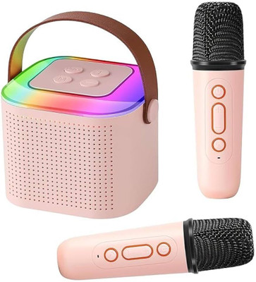 Haha Mini Karaoke Machine for Kids, Kids Music Toys Speaker with Wireless Microphone(Pink)