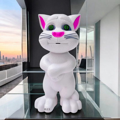 Mahi Zone Talking Tom Cat Toy For Kids Intelligent Speaking Repeats & Music_M556(White)