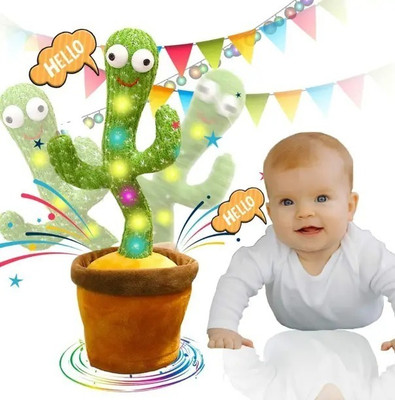 Wingster Mimicking Musical Cactus Toy – Dancing Plush with Talking Fun(Green)