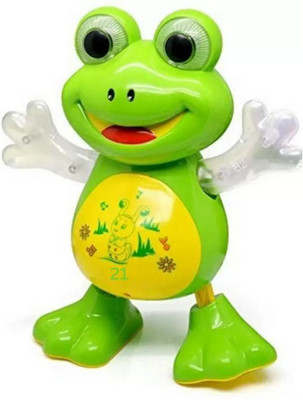 Mahi Zone Musical and Dancing Frog with Lights, Toys for Kids_7M(Green)