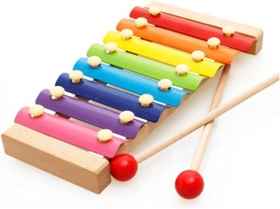 Velocious Wooden Xylophone Musical Toy with 8 Note, Multicolour, 3+, 1 Xylophone, 2 Sticks(Multicolor)