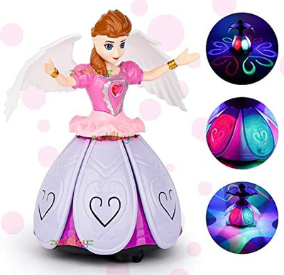 MAGNUM Dancing Doll Princess Musical 360 Degree Rotating Angel Girl Flashing Lights.(Multicolor)