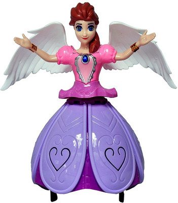 Mahi Zone Musical Angel Princess Toy Doll 360° Rotation Feature & 3D LED Lights_D489(Multicolor)