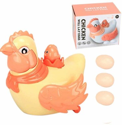 HALO NATION Egg Laying Hen Duck Egg Toy Battery Operated Bump & Go Light Sound Spread Wing(Multicolor)