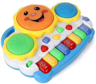 SMCD Drum Keyboard Flash Light Musical Toys - Piano Drum Keyboard, Toys for Kids,(Multicolor)