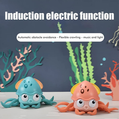 Toy Bharat Musical dancing & Crawling Octopus Toy|Robot Toy |Battery Operated Toy(Orange)
