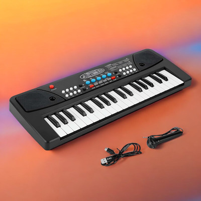 Kid Kraze 37-Key Musical Piano Keyboard with Microphone Songs Recording for Kids_P69(Black)