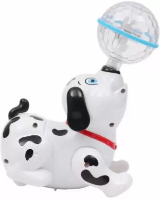 SR Toys Dancing Dog with Musical Flashing Lights and 360 degree rotation (White)(White)