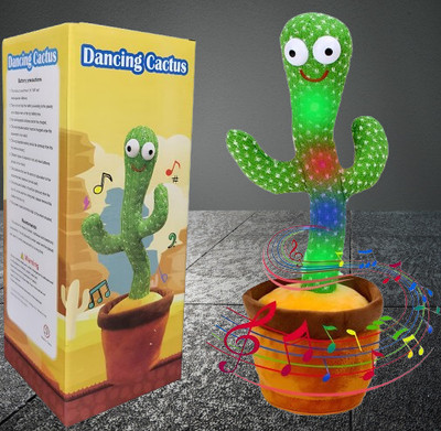 TOY NAGRI New Dancing Cactus Repeats What You Say,Electronic Plush Toy with Singing Cactus(Multicolor)