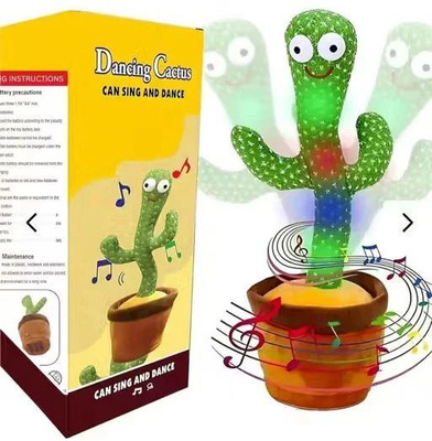 Jan.in global Talking Cactus Baby Toys for Kids Dancing Cactus Toys Can Sing Wriggle & Singing(Green)