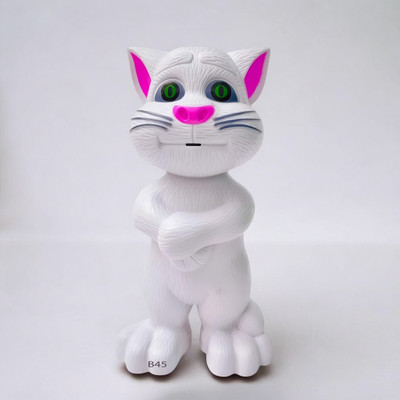 SNM97 Talking Tom Cat Toy For Kids Intelligent Speaking Repeats & Music_763(White)