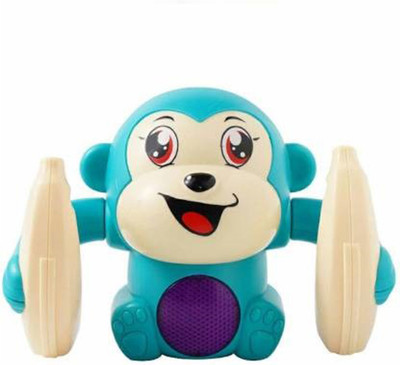 Aradhya Collection Dancing and Spinning Rolling Doll Tumble Monkey Toy Voice Control Banana Monkey(Multicolor)