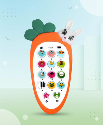 fundreamz Rabbit Phone – Flip & Learn Musical Mobile Toy with Lights & Sounds(Orange)
