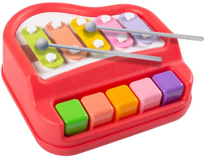 KHYALI Small 2 in 1 Musical Xylophone & Piano Toy for Kids with 5 Multicolored Keys 137(Multicolor)