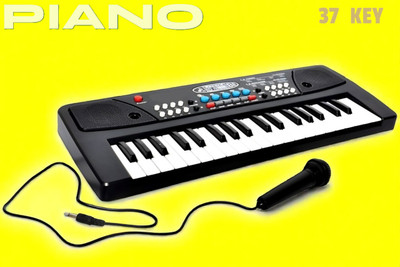Mahi Zone 37-Key Musical Piano Keyboard with Microphone 430A1 Song Record Feaure_U599(Black)