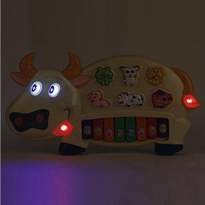 SALEOFF Cow Shaped Musical Piano|3 Modes Animal Sounds,Flashing Lights,Amazing Music244(Multicolor)