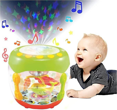 KomalSG Battery Operated Flash Drum with Rotating Lamp Light(Multicolor)