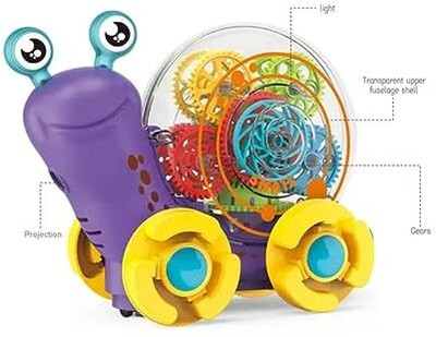 hda group Transparent Gear Snail Toys 360 Degree Rotating Musical(Multicolor)