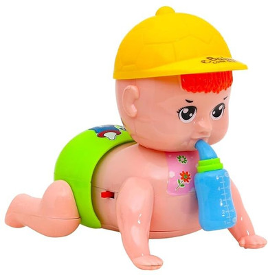 kettoby Crawling Baby Toy with Bottle | Realistic Baby Doll for Kids Boys & Girls Sound(Multicolor)