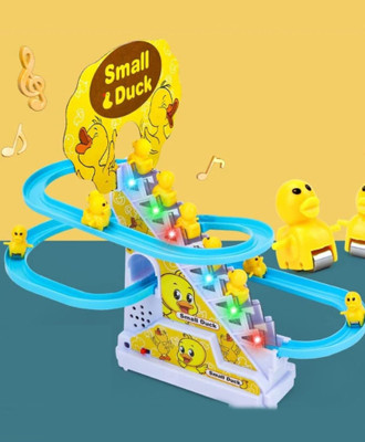 Viradiya's Climbing Duckling Cartoon Race Track Set with Light & Music toy with 3 Duck(Multicolor)