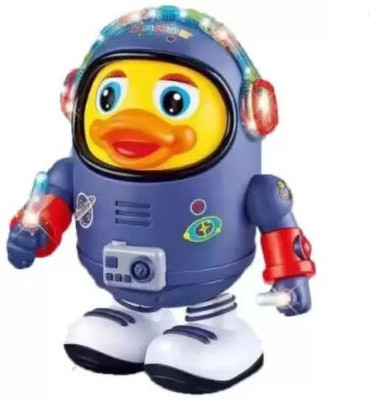 Tenmar Plastic Dancing Singing Duck Toys with Led Light for Kid Funny(Blue, Yellow)