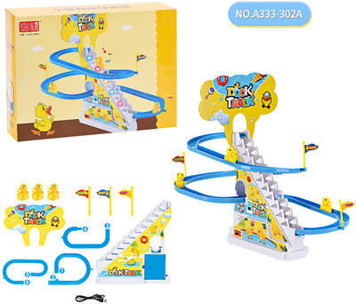 Dorytoys Duck Slide Toy Set, Automatic Stair-Climbing Race Track Set-DUCK TRACK-70(Multicolor)