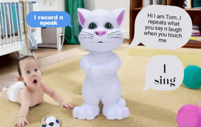 winner wings Intelligent Talking Tom/Mimicking Recording Singing Touch censored Toys for kids(White)