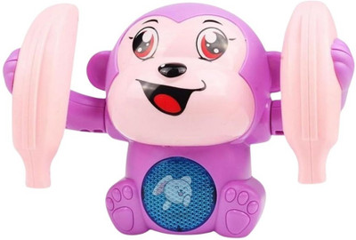 GOGA ENTERPRISES Battery Orepated Dancing Monkey Toy with Light & Music for Kids(Purple)