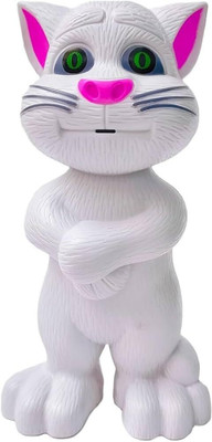 KC COLLECTION Funny Voice Mimic Toy for Kids | Talking Cat with Sound(White)