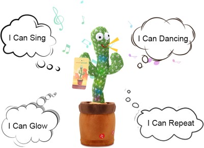 HappyBive Dancing Cactus Talking Plush Toy with Singing & Recording Function For Kids|05(Green)