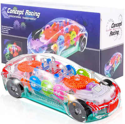 KOBBET Concept Racing Car for Kids with 360°Gear Simulation Mechanical Car Sound &Light(Multicolor)