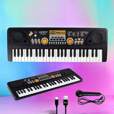 Kid Kraze 49-Keys Musical Piano with Mic for Kids Analog Portable Keyboard for Kids_A518(Black)
