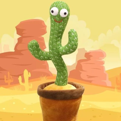 SUMUKHJI Dancing Cactus Toy, Wriggle & Singing for Babies & Kids, Plush Electronic Toys(Green, Brown)