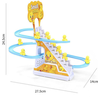BHVMEY Duck Slide Toy Set, Automatic Stair-Climbing Race Track Set-41(Multicolor)