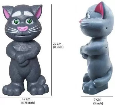 Tricolor Talking Tom Cat Toy For Kids(Multicolor)